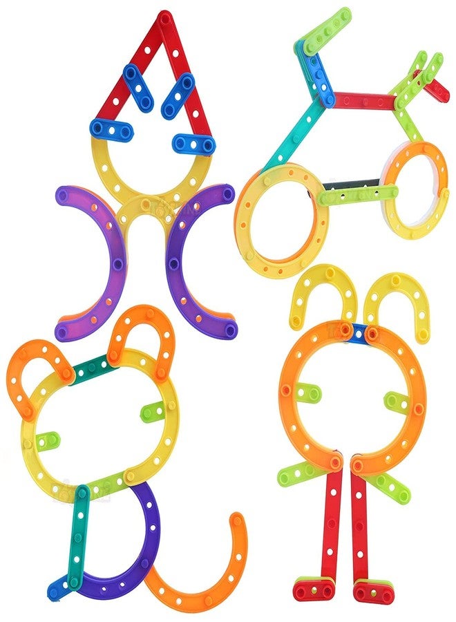 PULSBERY Plastic UC Smart Patchwork Building Blocks - 100Pcs, Multicolor Bulk Plastic Educational Stacking Counting Interlocking Smart City Building Block for Indoor, Outdoor for Kids - Image 3